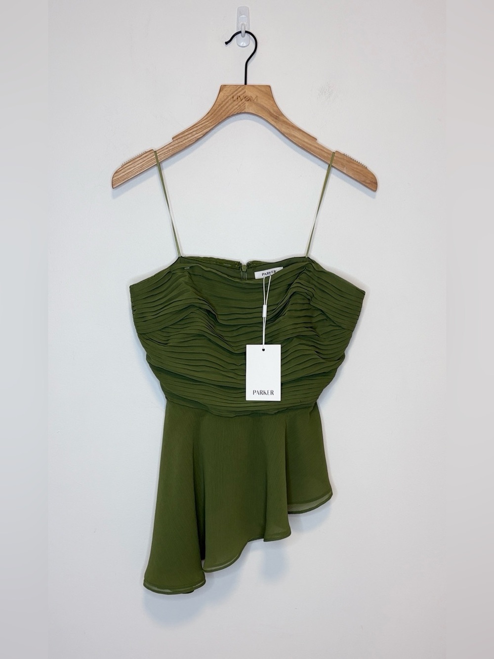 Parker THE DELILAH STRAPLESS TOP IN CALLISTO GREEN NWT , sz : 8 - Picture 4 of 8